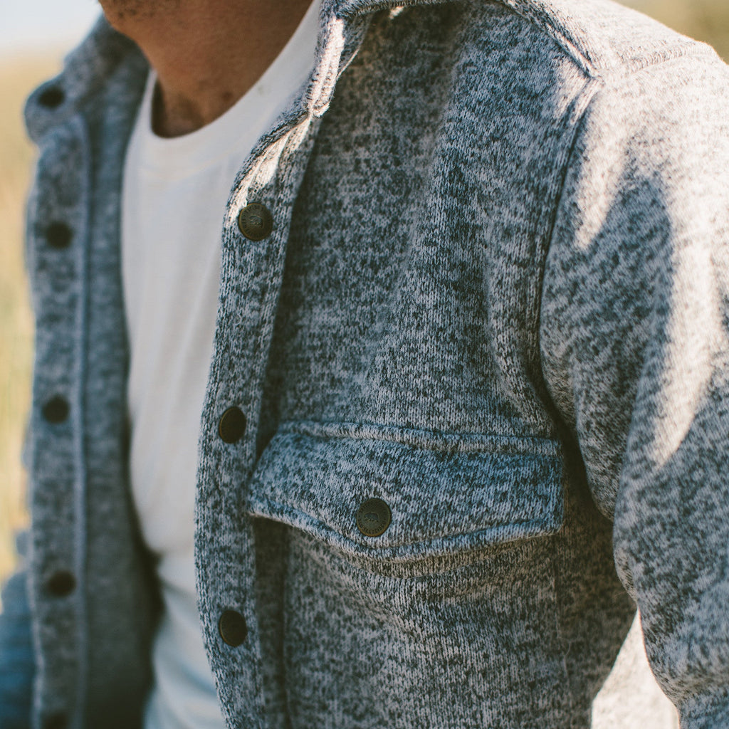The Big Sur Jacket in Heather Grey Polartec