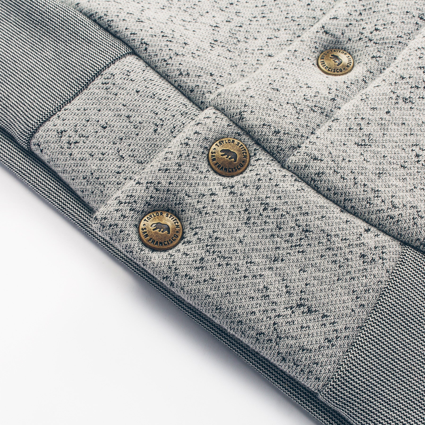 The Bomber in White Fleck Fleece