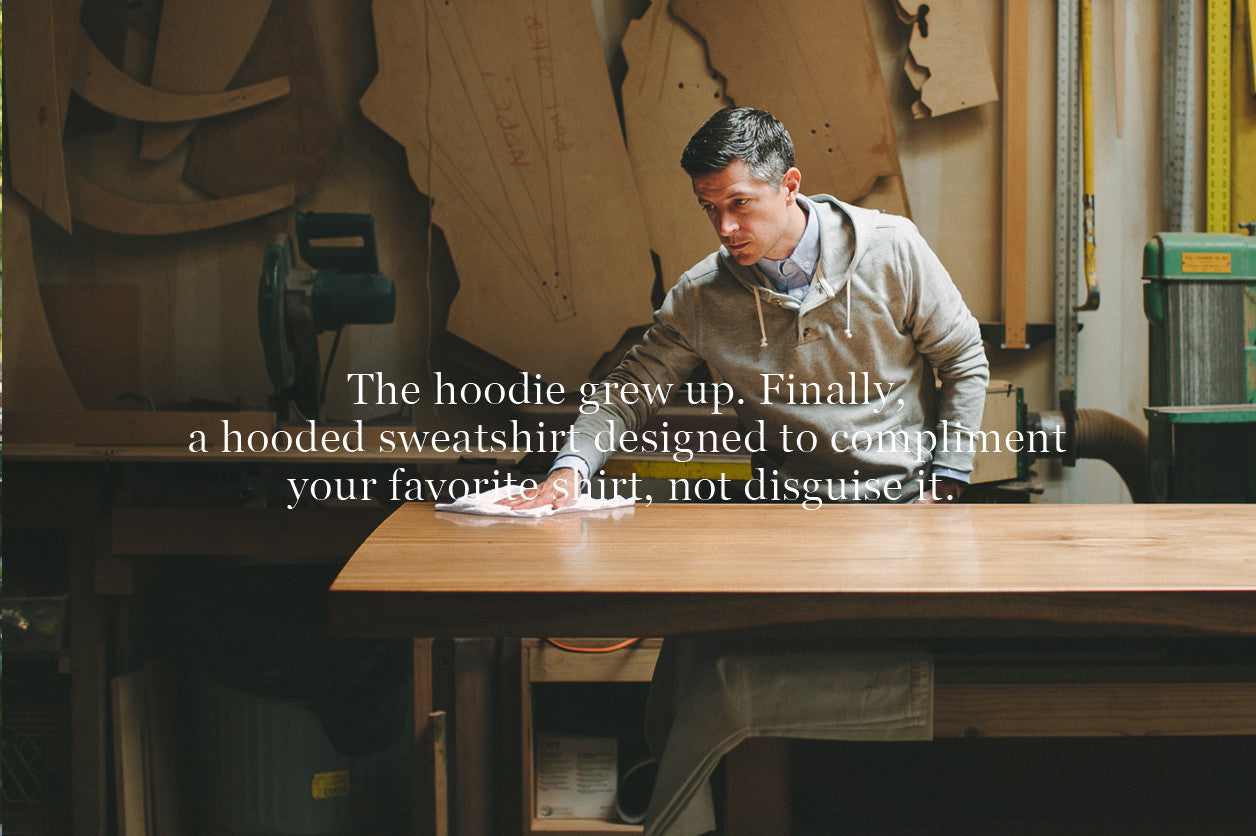 Heather Grey 3 Button Hooded Sweatshirt