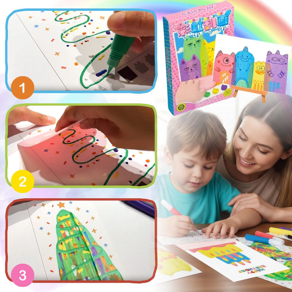 Colorful Squeegee Art Painting
