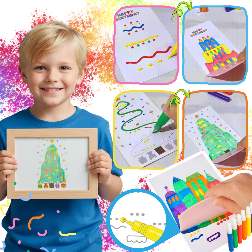 Colorful Squeegee Art Painting