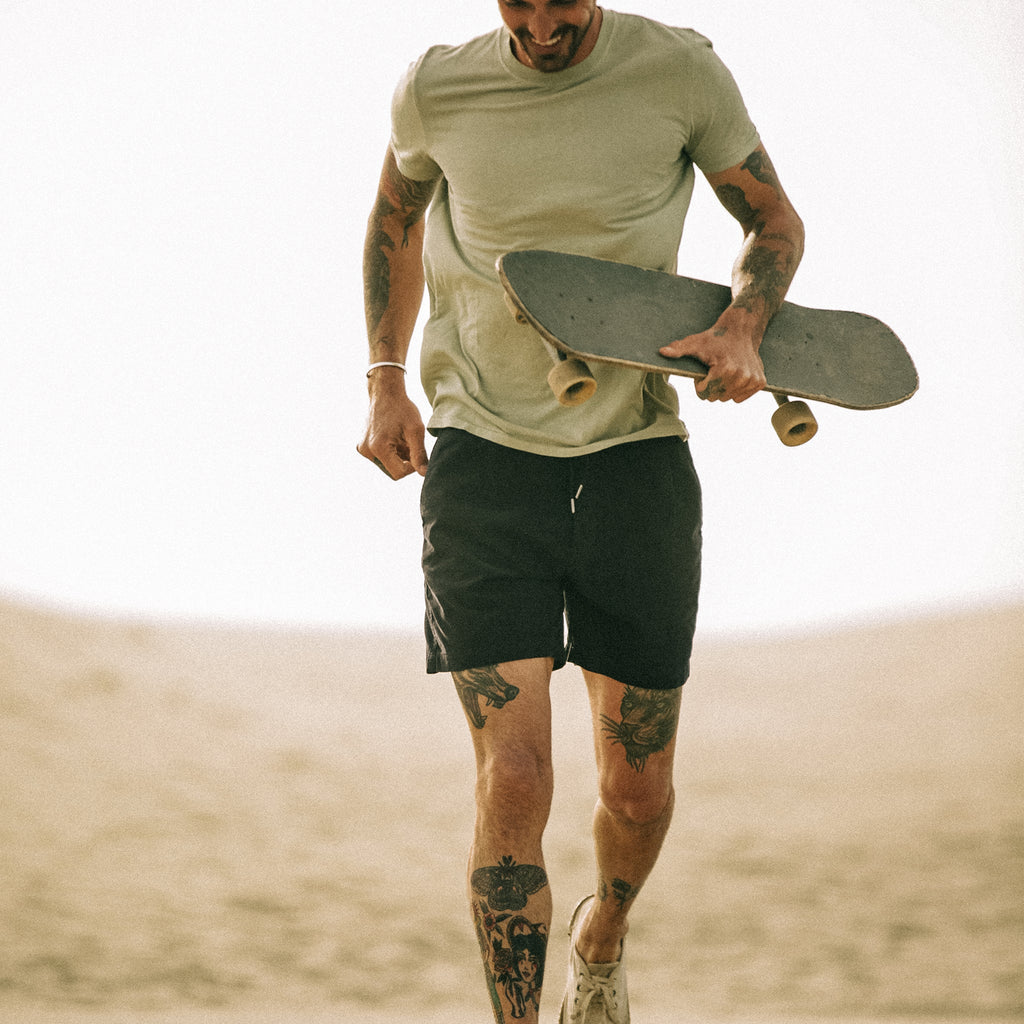 The Apres Short in Dark Navy Pinwale