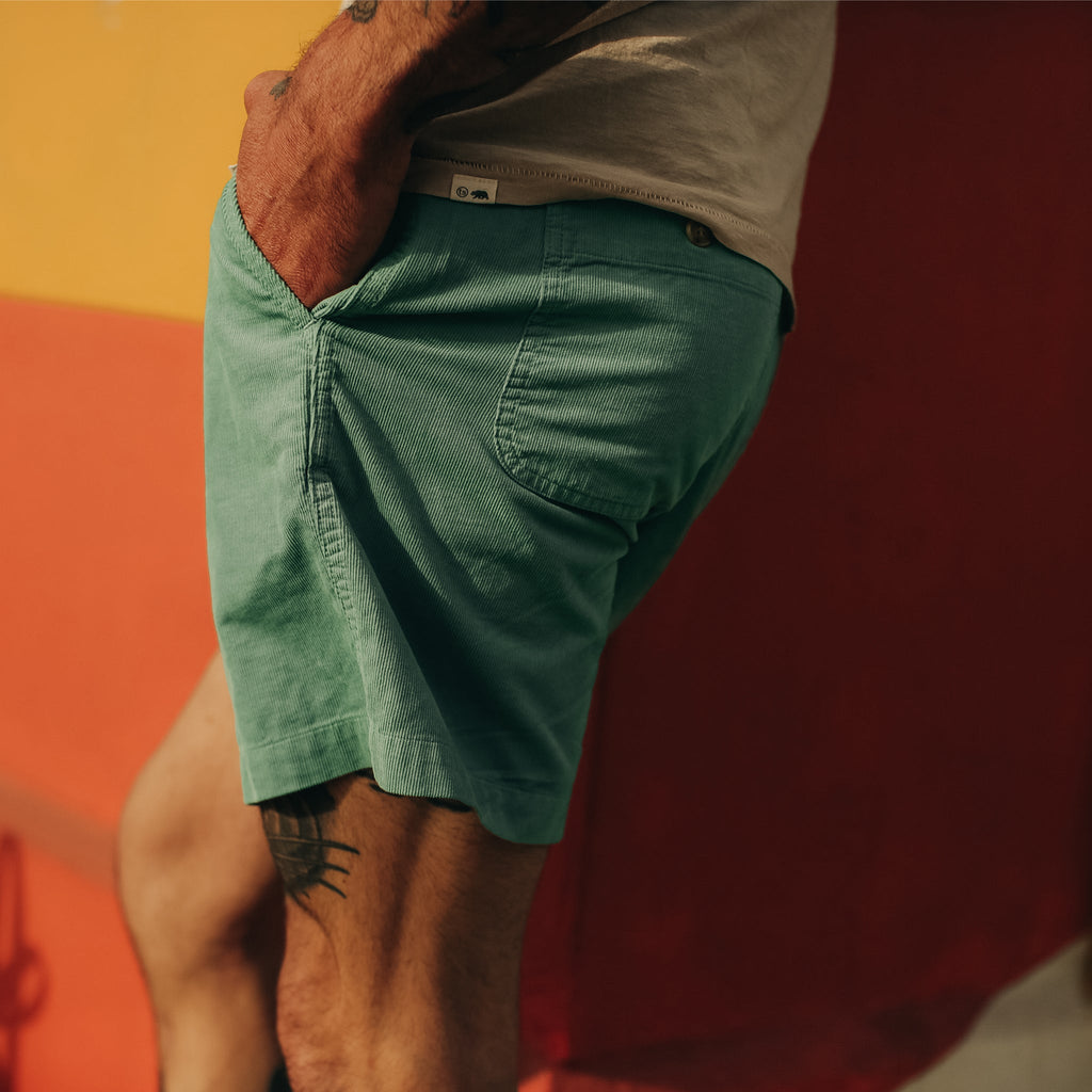 The Apres Short in Ocean Pinwale