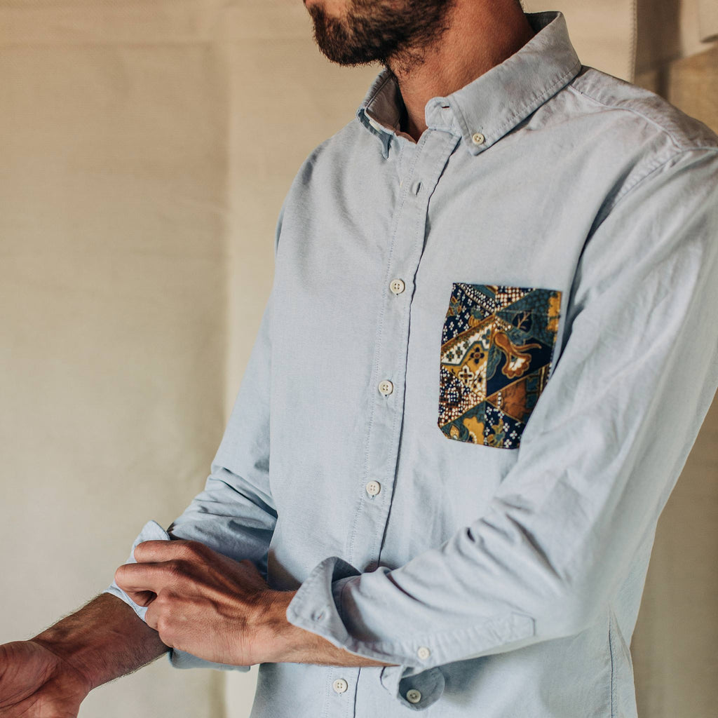 The Atelier and Repairs Jack in Washed Blue Oxford