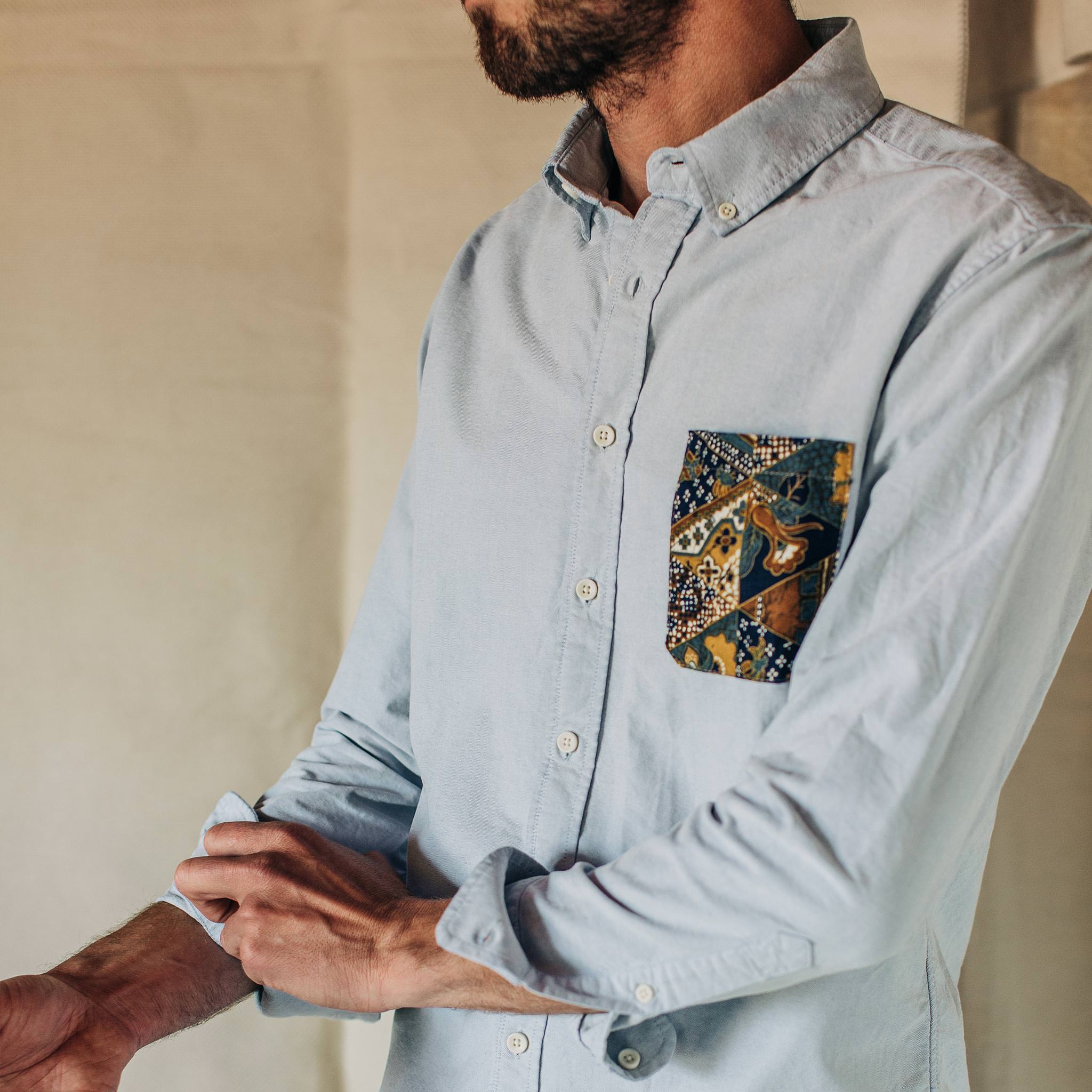 The Atelier and Repairs Jack in Washed Blue Oxford