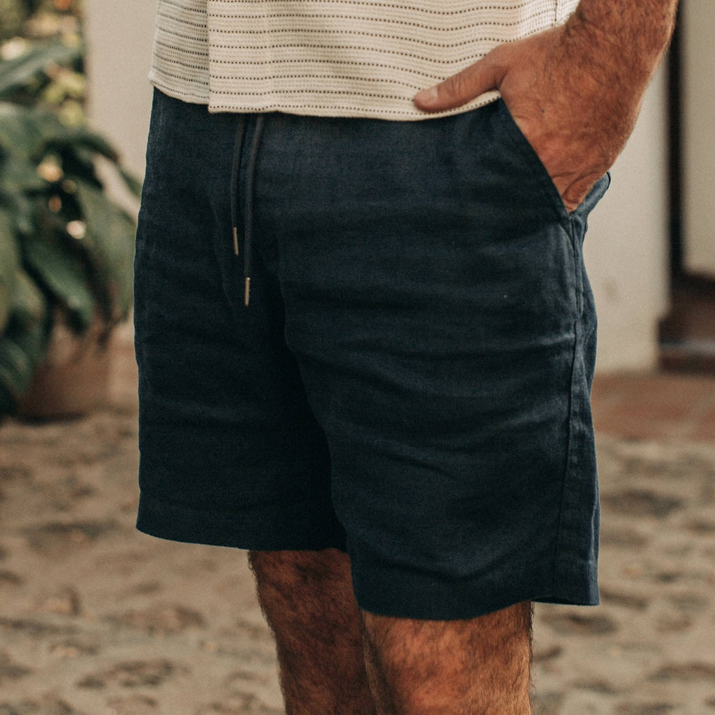 The Apres Short in Navy Hemp
