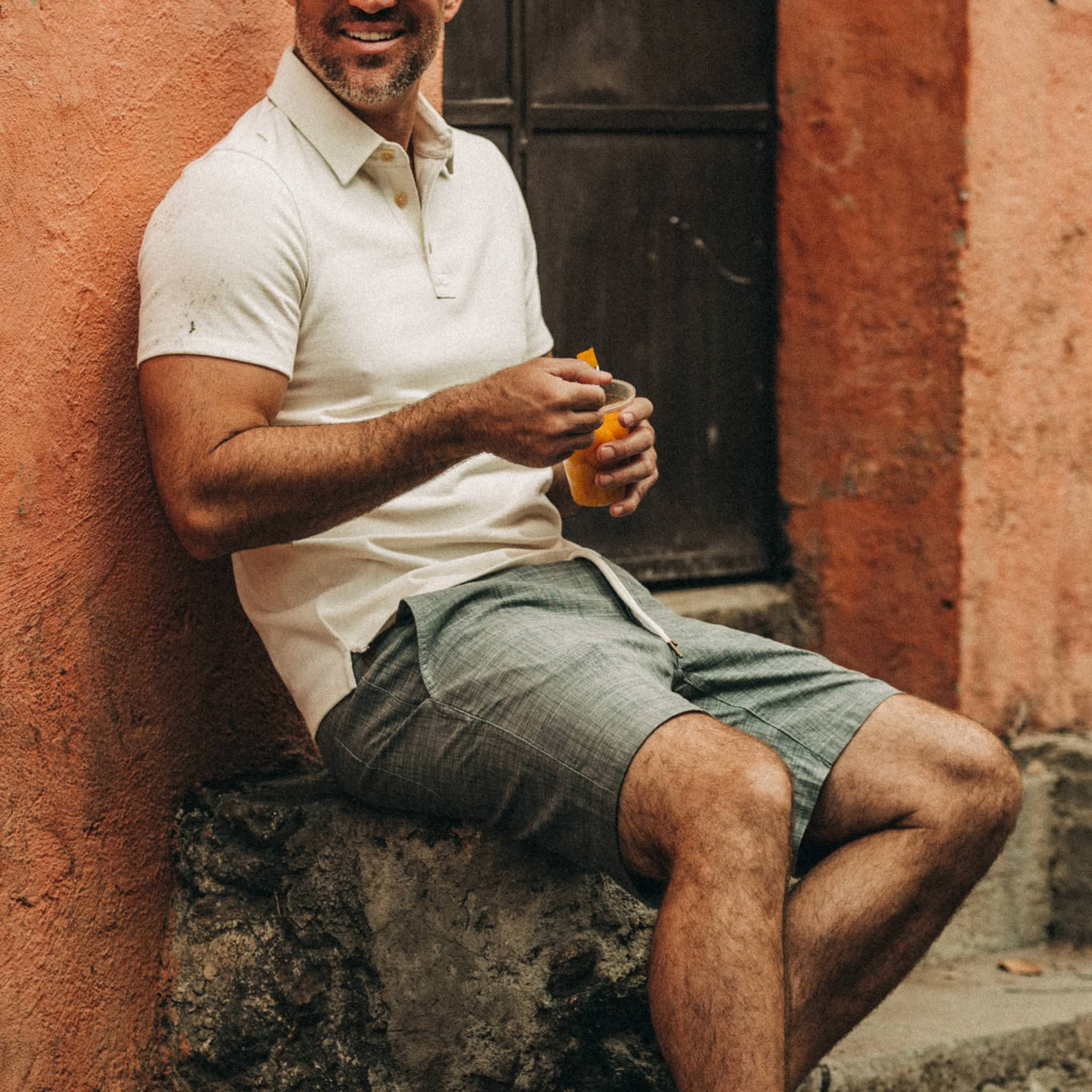 The Apres Short in Olive Pin Dot