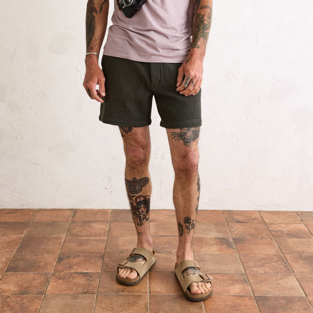 The Apres Short in Army Waffle