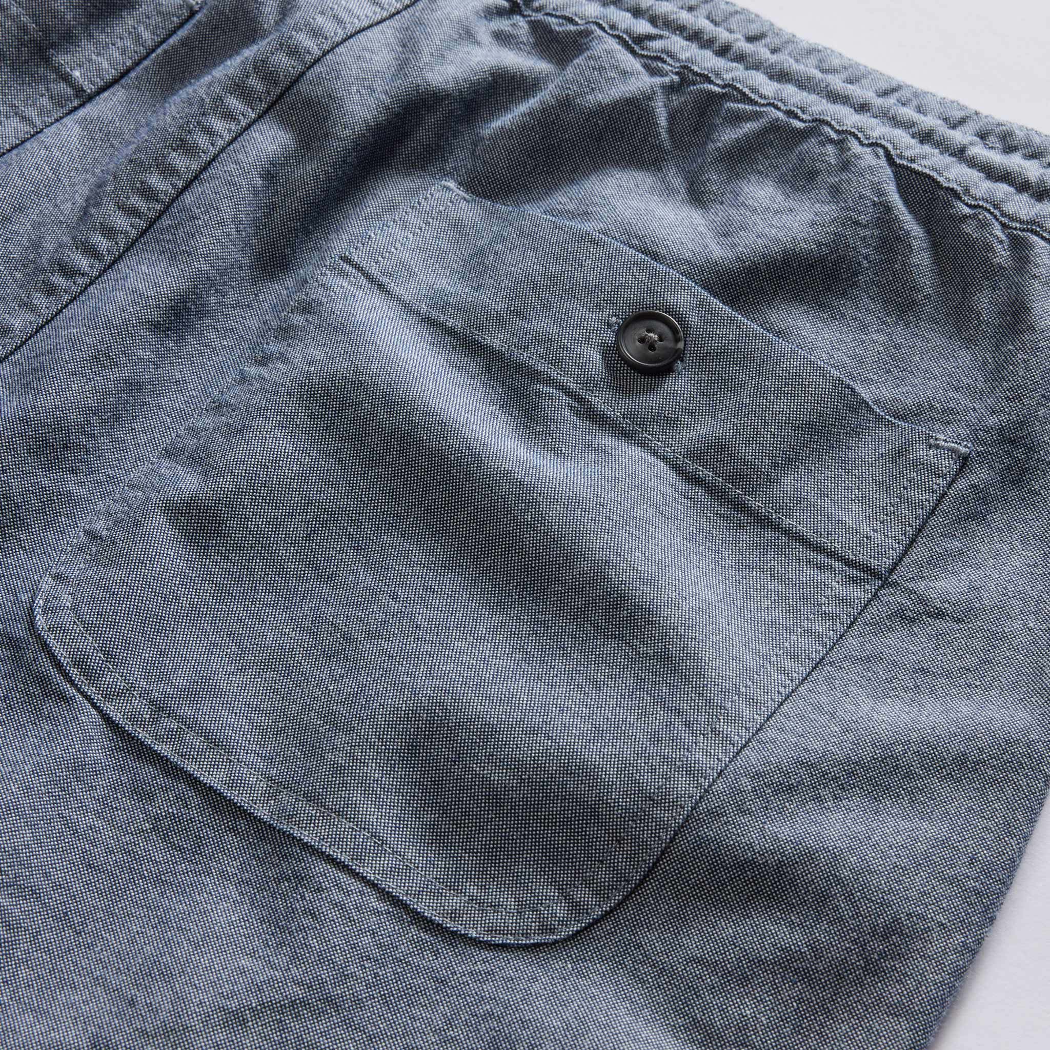 The Apres Short in Indigo Chambray