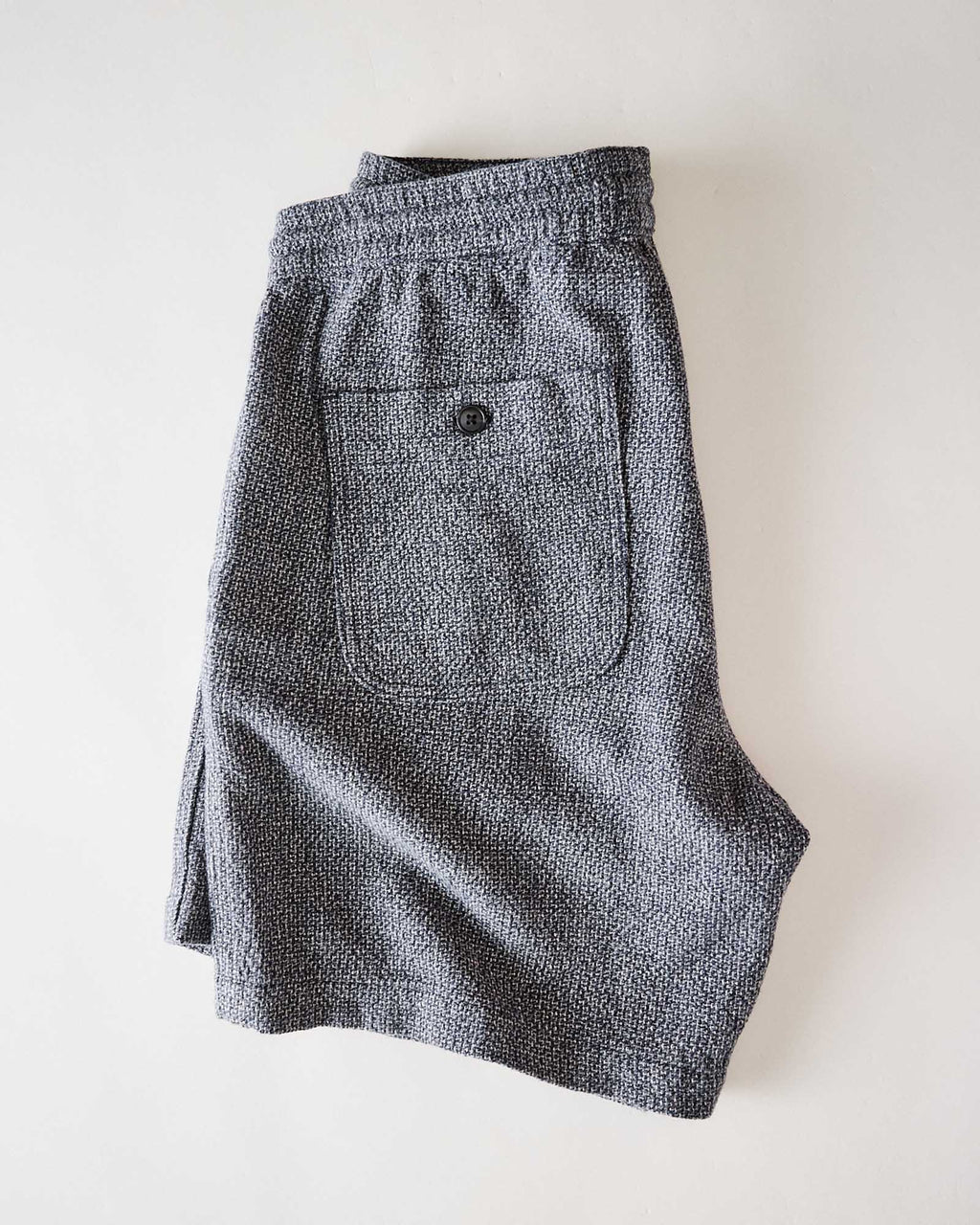 The Apres Short in Navy Linen Tweed