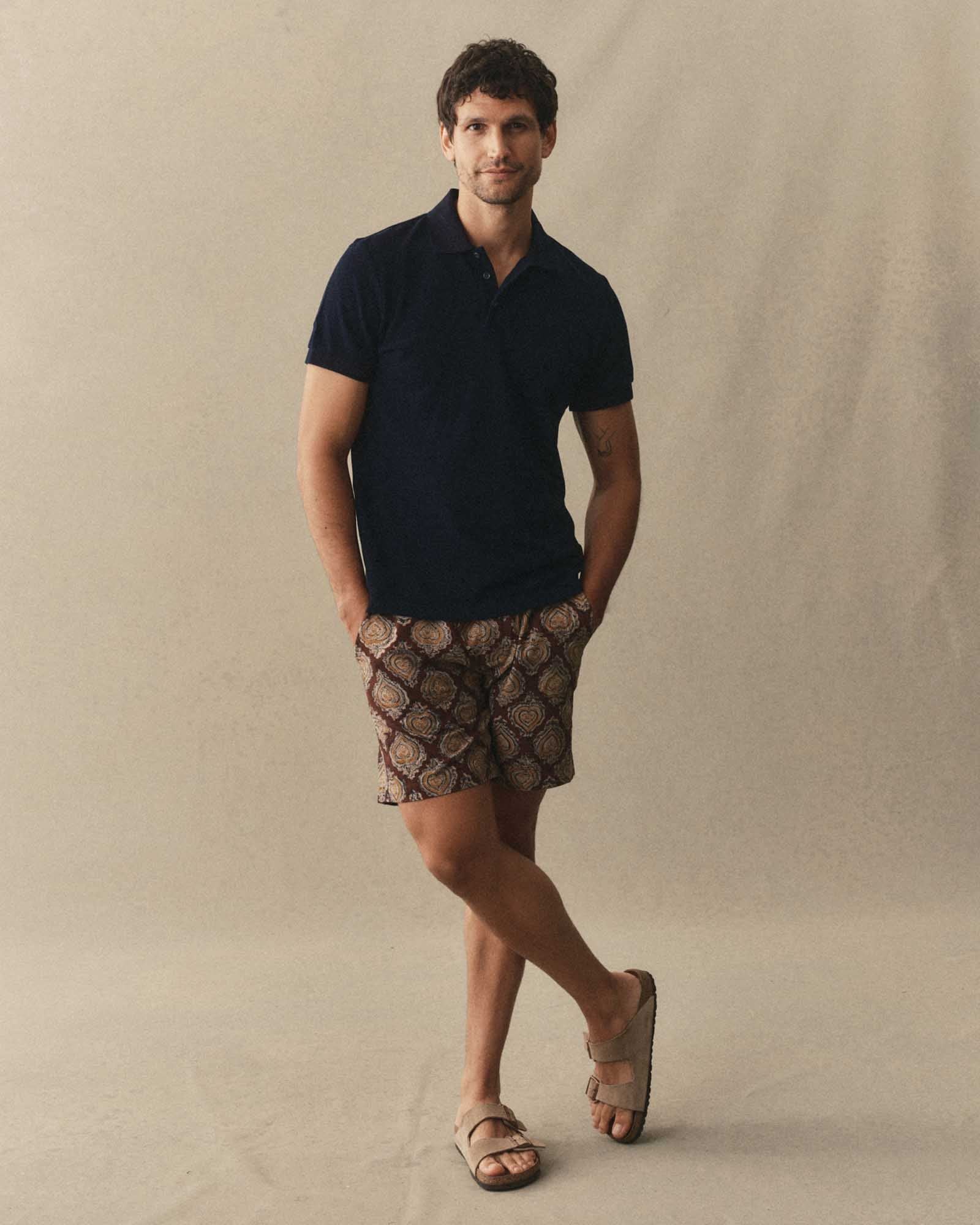 The Apres Short in Sangria Block Print