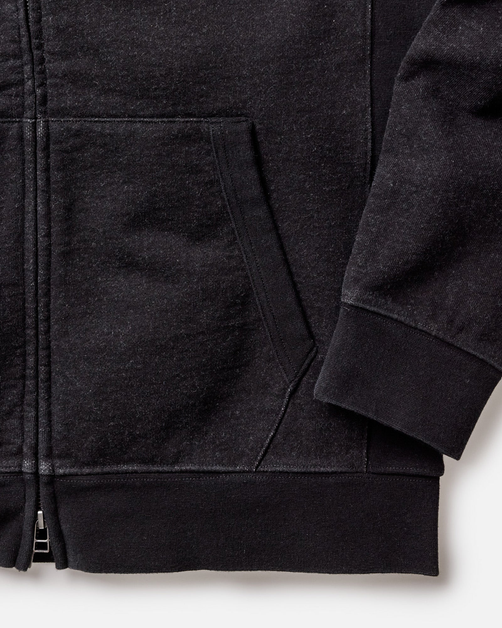The Apres Zip Hoodie in Black Indigo Terry