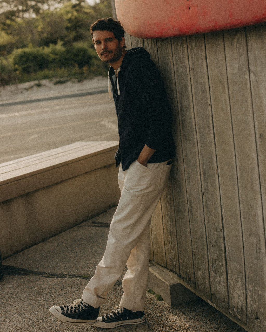 The Apres Zip Hoodie in Rinsed Indigo Terry