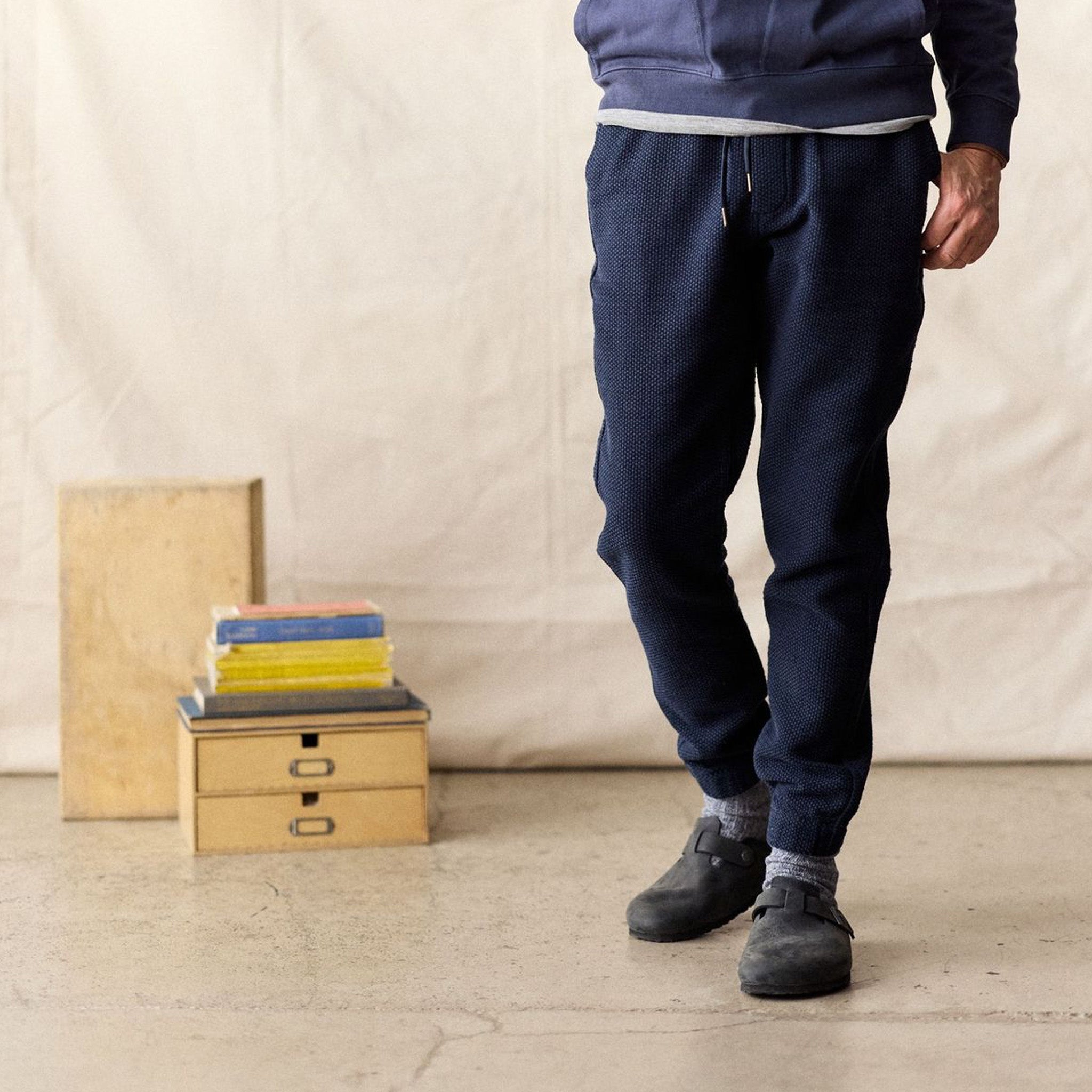 The Apres Pant in Navy Sashiko