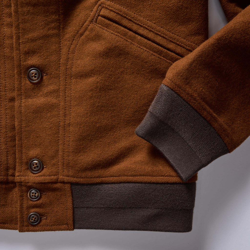 The Bomber Jacket in Tarnished Copper Moleskin