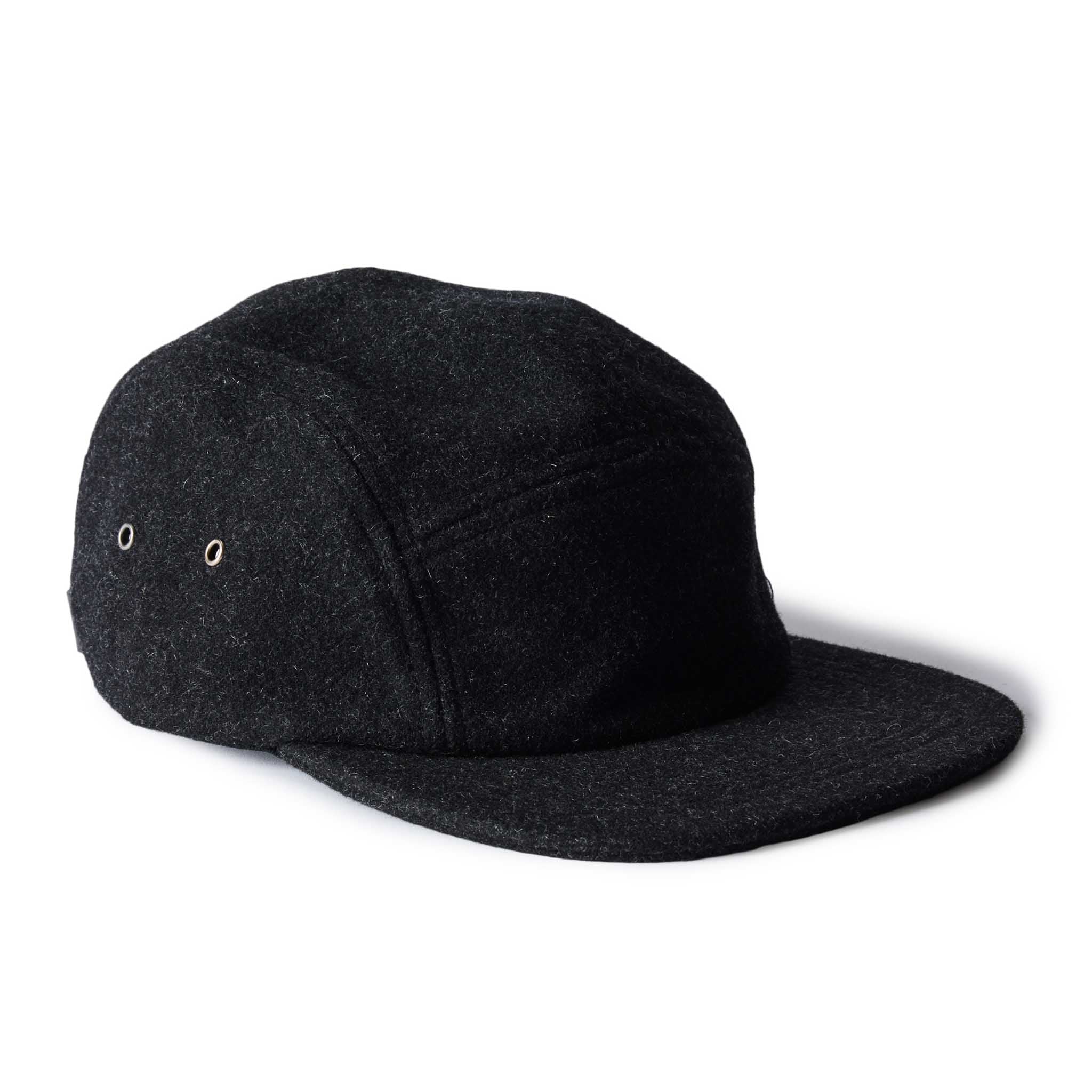 The 5-Panel Cap in Heather Coal Wool Blend