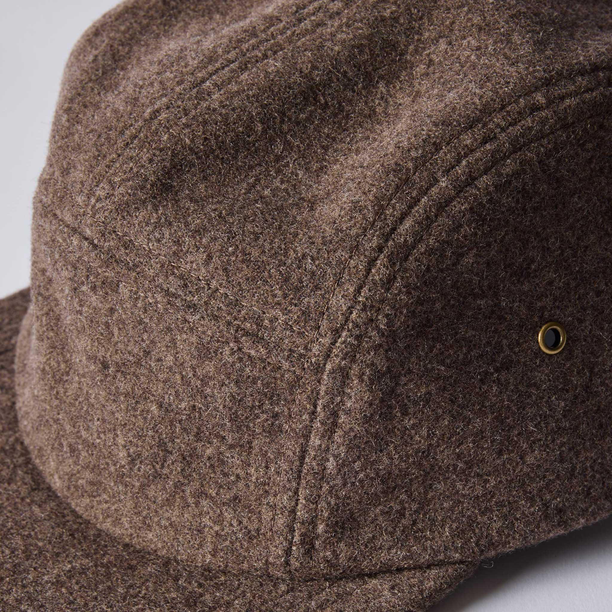 The 5-Panel Cap in Heather Sable Wool Blend