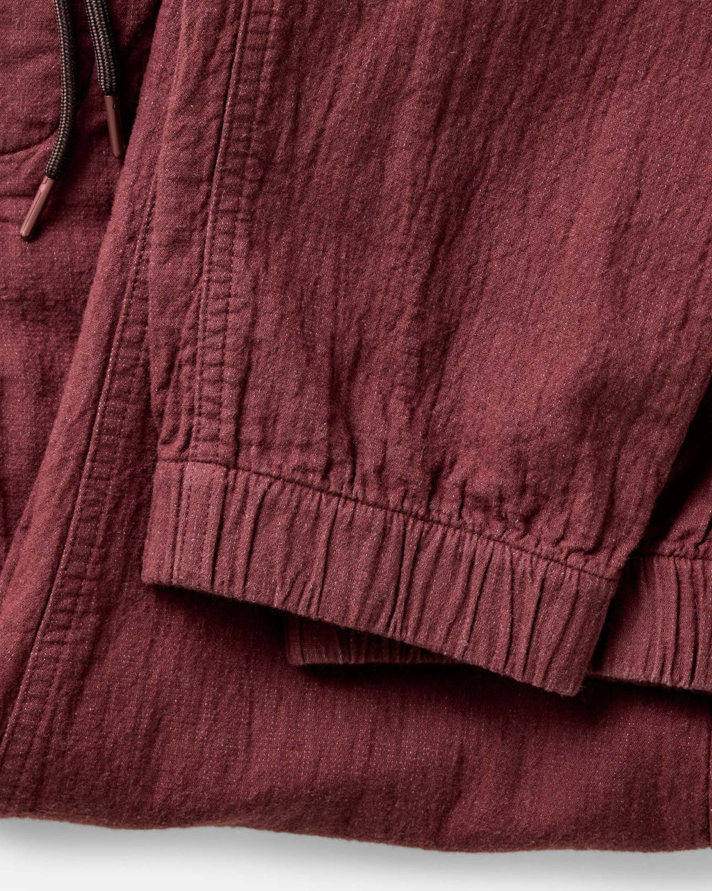 The Apres Pant in Burgundy Double Cloth