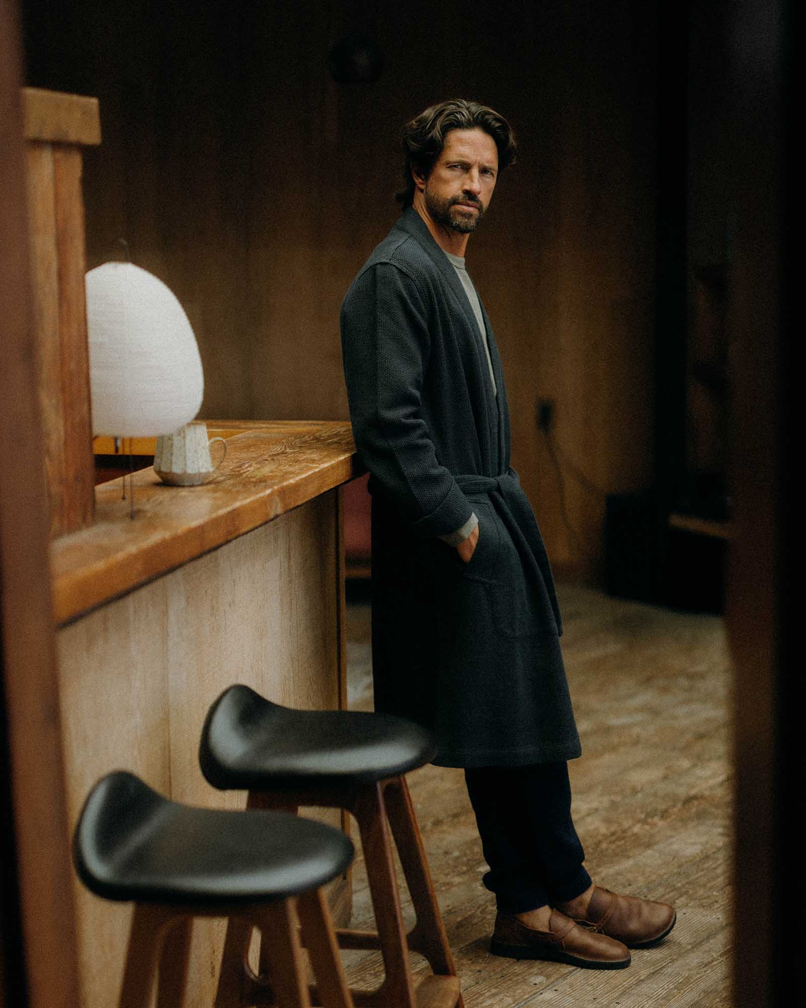 The Apres Robe in Navy Sashiko