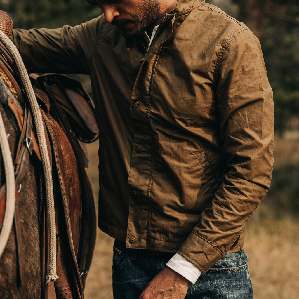 The Bomber Jacket in Field Tan Wax Canvas