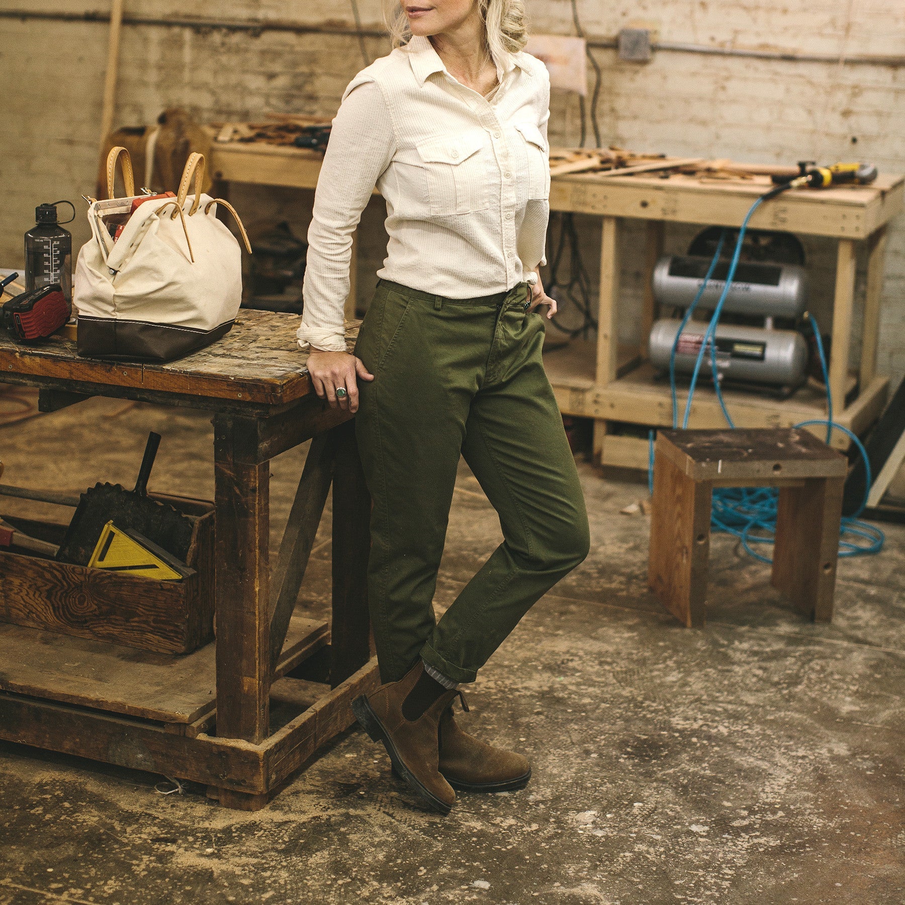 The Abel Pant in Army Green