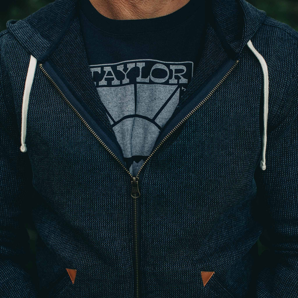 The Après Hoodie in Indigo Waffle